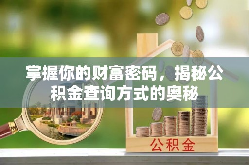 丹阳掌握你的财富密码，揭秘公积金查询方式的奥秘