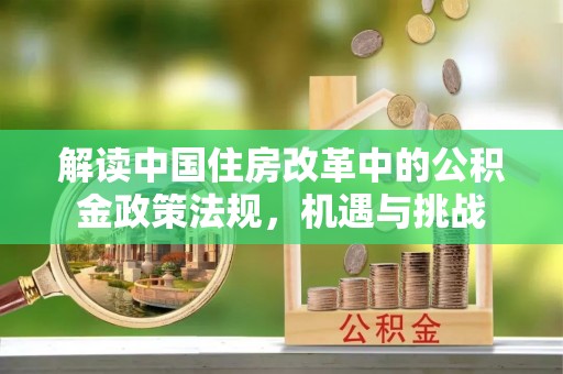 丹阳解读中国住房改革中的公积金政策法规，机遇与挑战