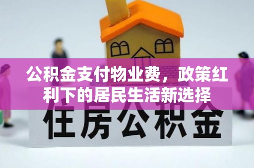 丹阳公积金支付物业费，政策红利下的居民生活新选择