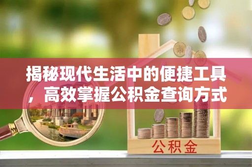 丹阳揭秘现代生活中的便捷工具，高效掌握公积金查询方式